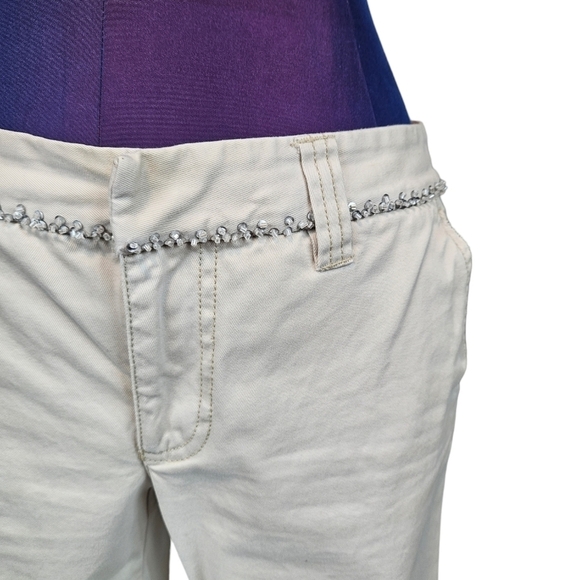 Vintage 90s Bling Old Navy Khaki Wide Leg Pants Size 1 Juniors - Picture 3 of 11